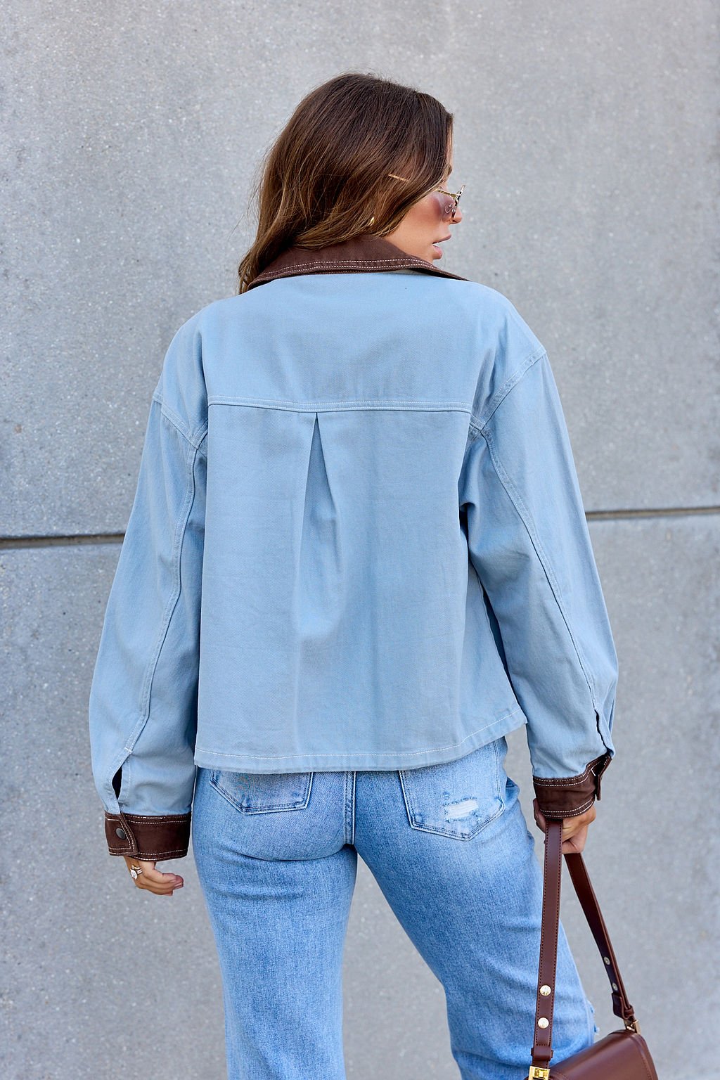 Contrast Trim Jacket - Dusty Blue | Pre Order - Image 9