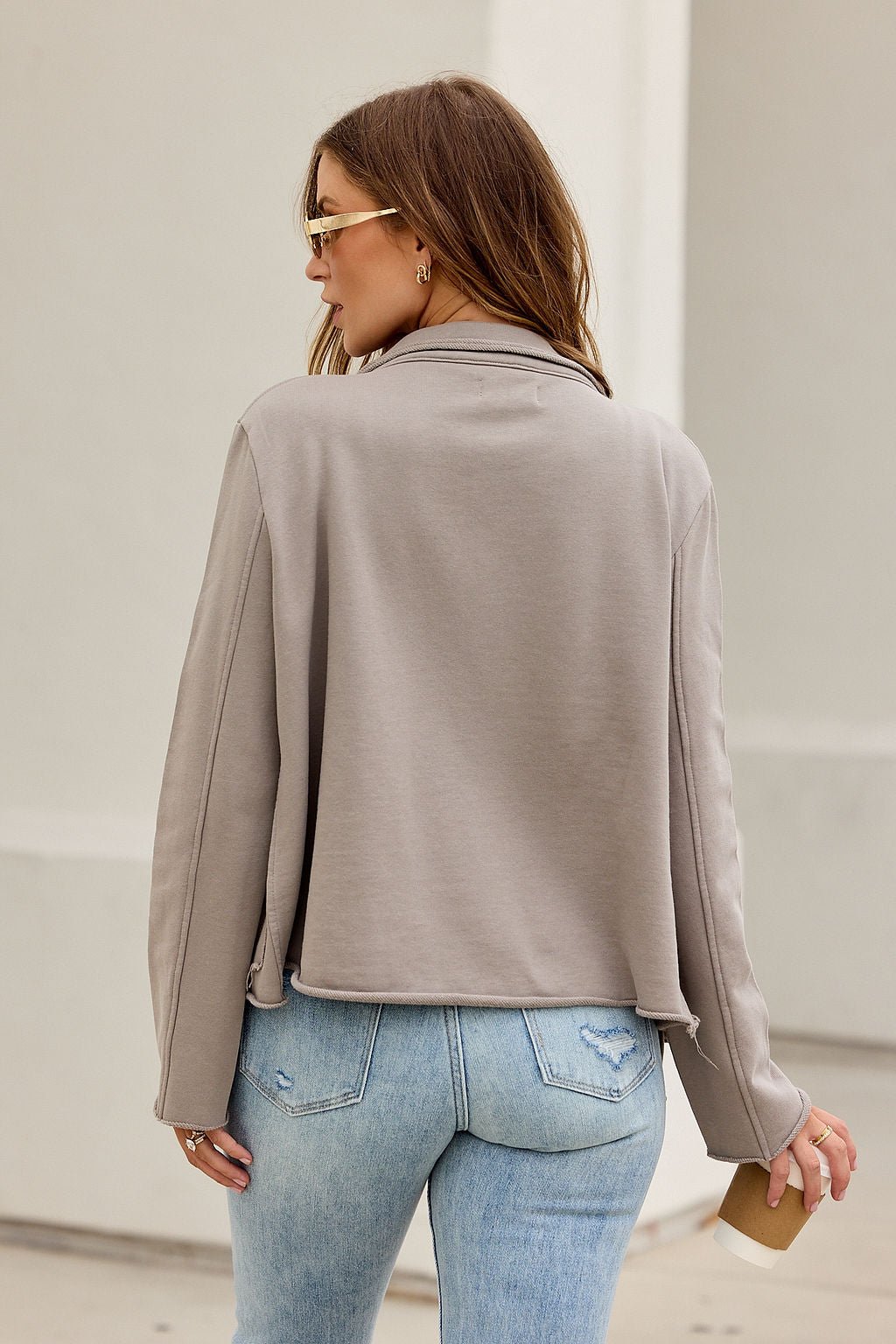 ELAN Double Button Jacket - Taupe - Image 8